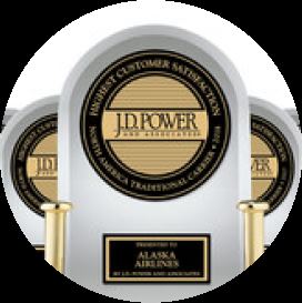 JD Power awards for Alaska Airlines.