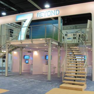 Cerner tradeshow double-decker demo booth.