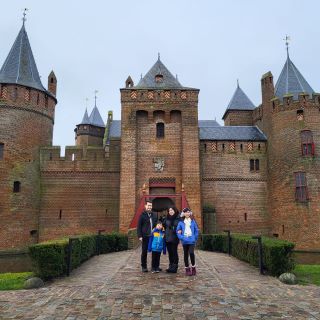 Tsai family visiting a 700-year-old castle.