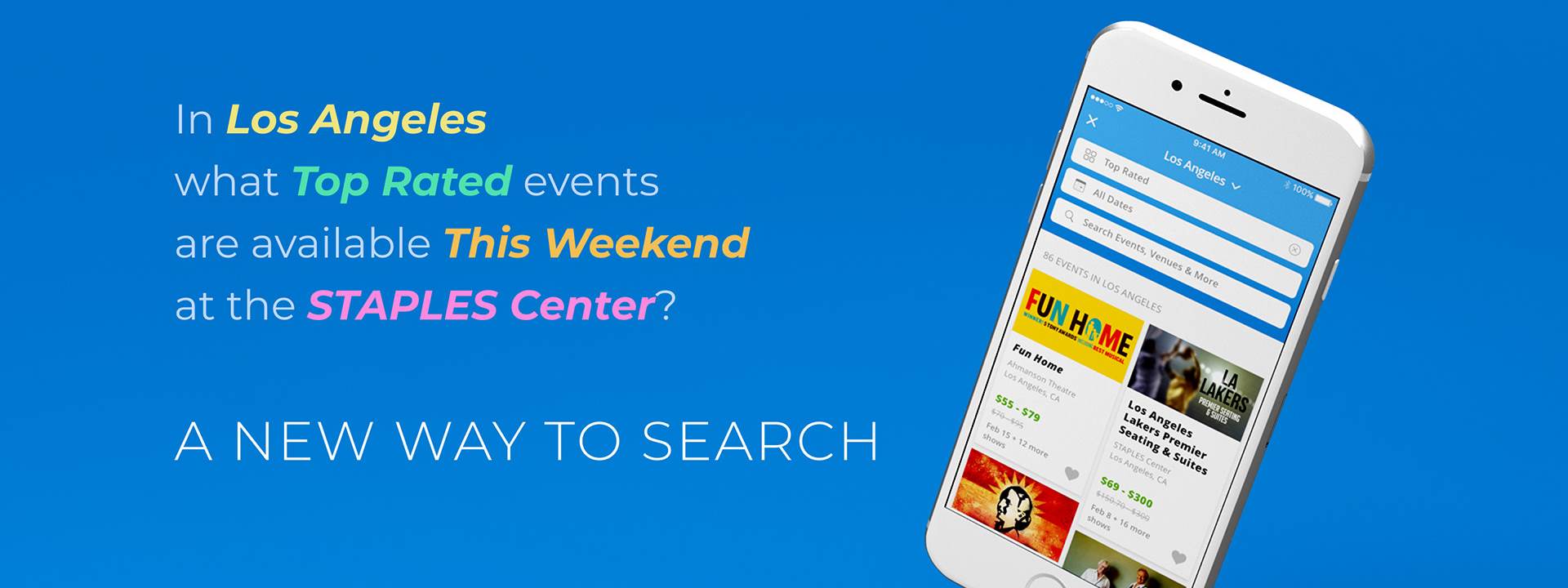 Goldstar mobile app Search function. 