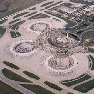 Kansas City International Airport aerial view during the Terminal Improvement Project. 