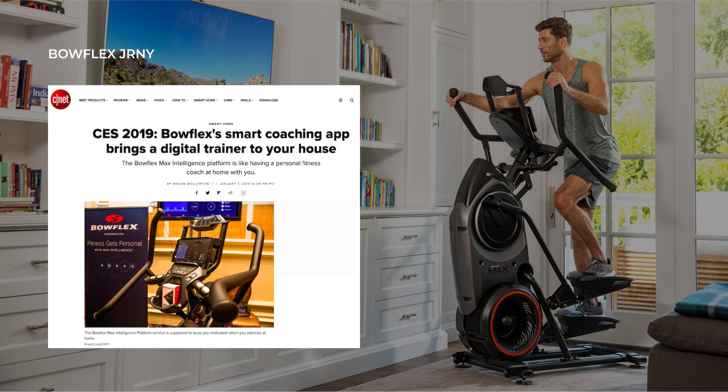 CNet news article alongside a Max Trainer photo.