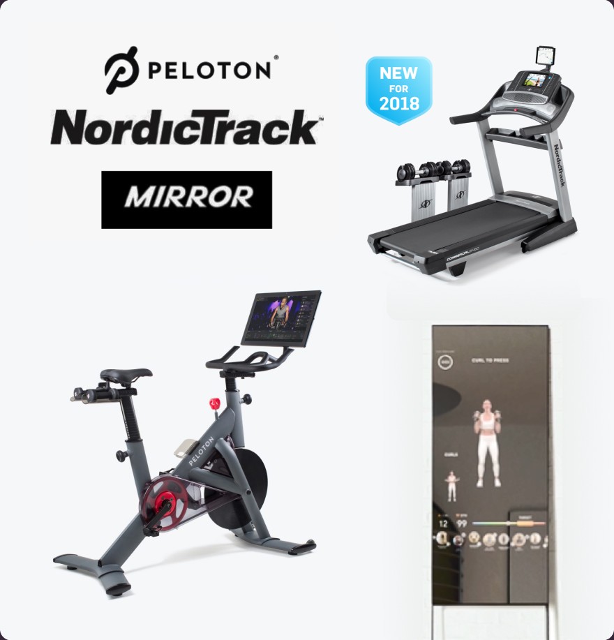 Fitness competitor products from Peloton, NordicTrack, and Mirror.