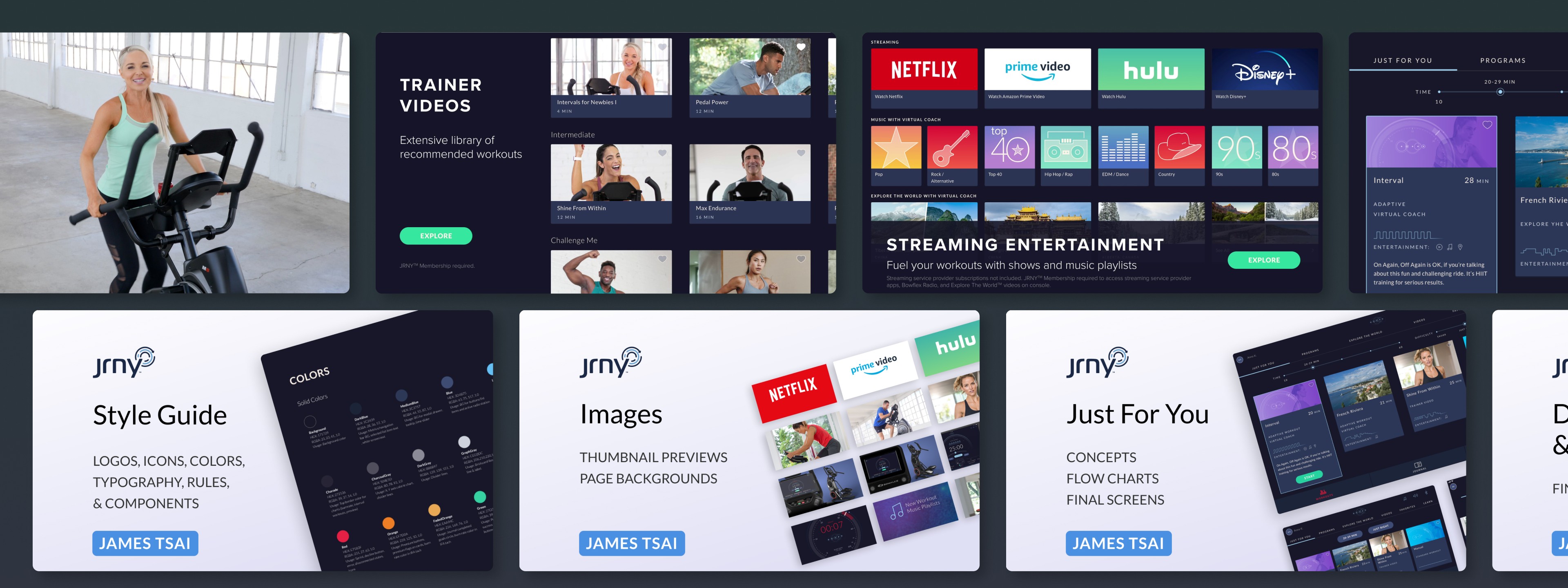 JRNY and Max Trainer final designs with new design system.