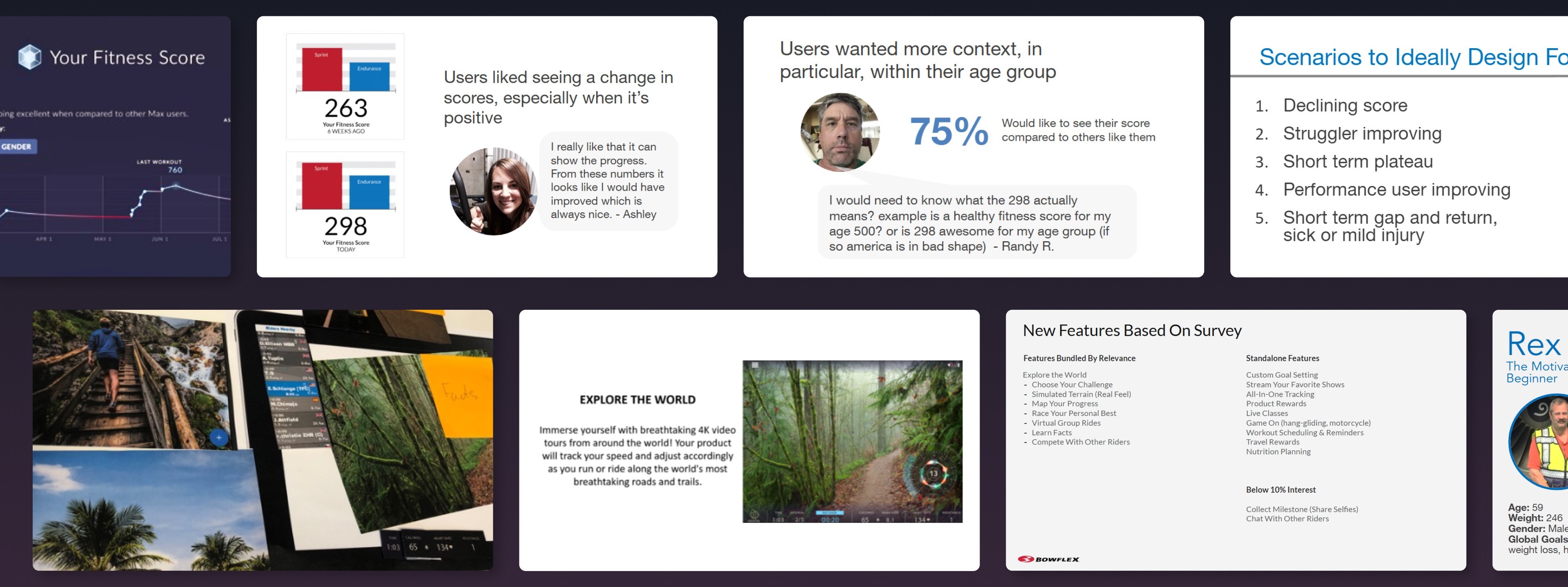 Bowflex persona and product research information.