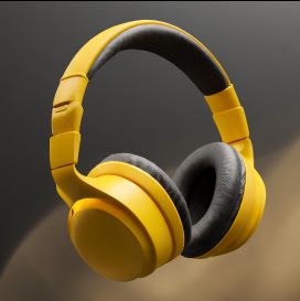 Headphones playing sound logo and music.