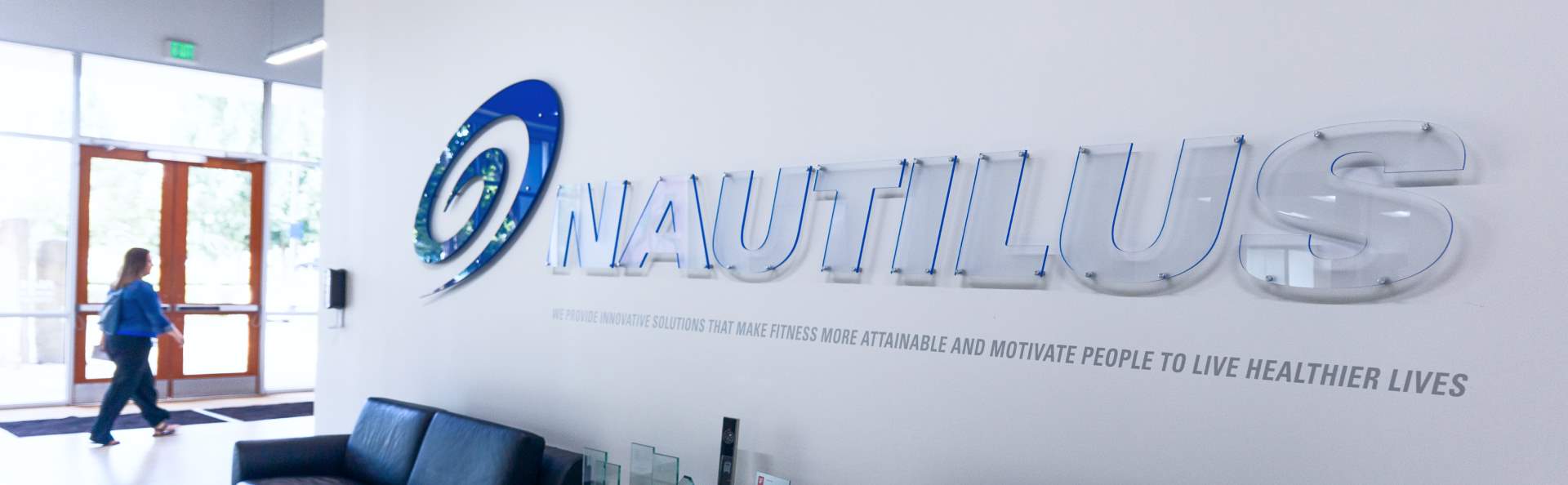 Nautilus sign in the corporate headquarters.