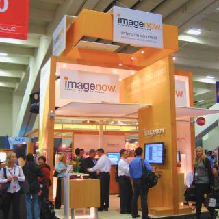 Tradeshow booth featuring ImageNow software.