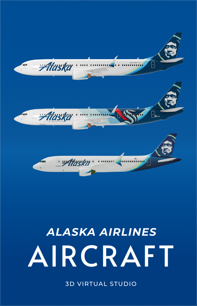 Project: Alaska Airlines Aircraft 3D Virtual Studio.