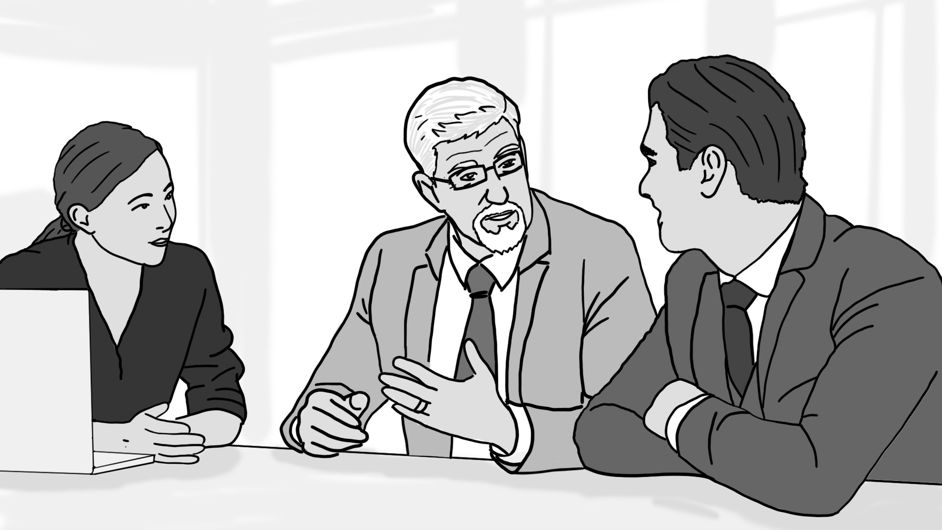 Illustration of the man busy in a work meeting.